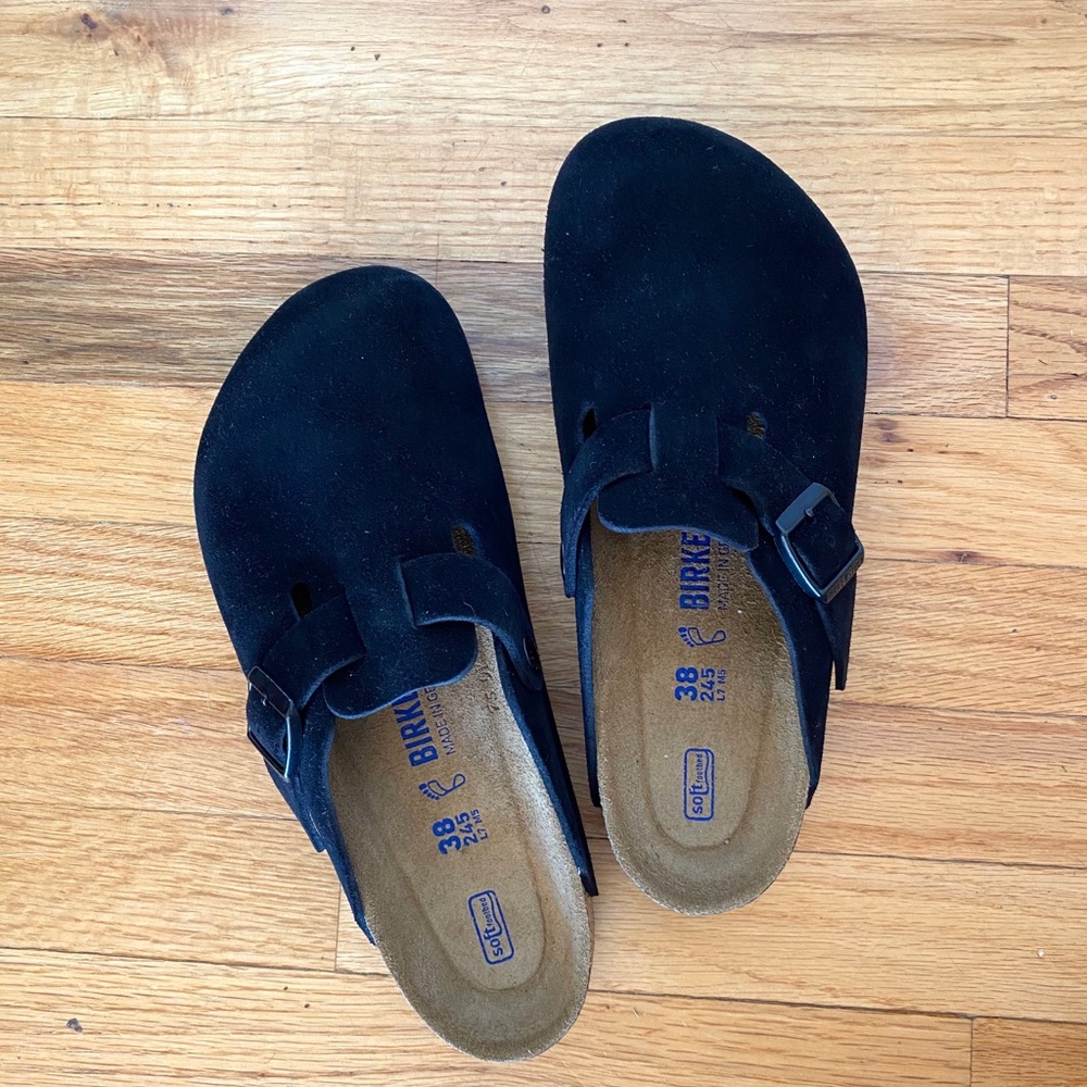 BIRKENSTOCK Boston clog - black suede 38